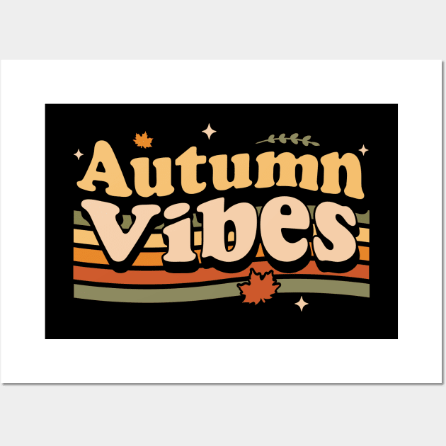 Autumn Vibes 70s Fall Lover Retro Vintage Wall Art by OrangeMonkeyArt